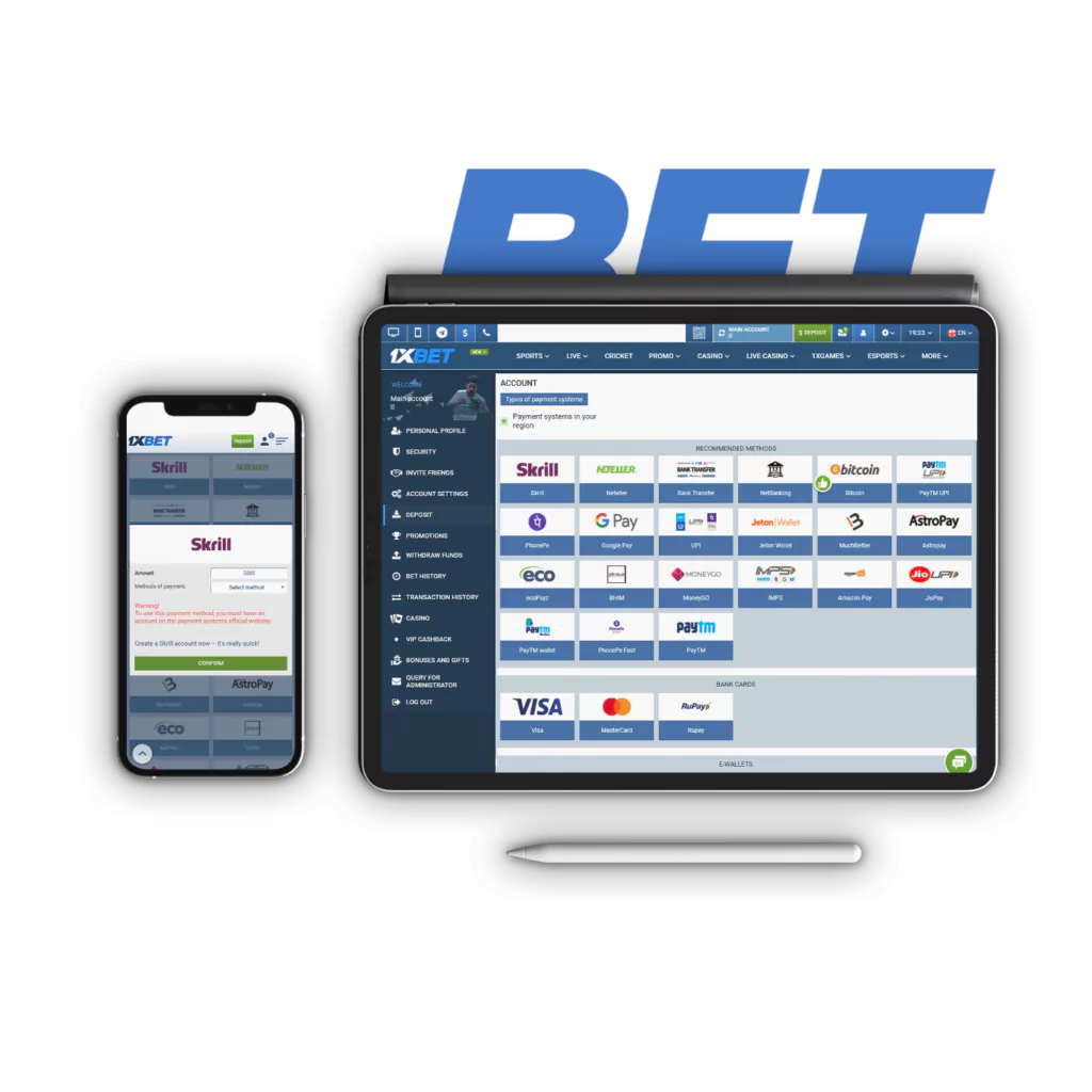 Learn how to make deposits at 1xBet and get the welcome bonus on your first deposit.