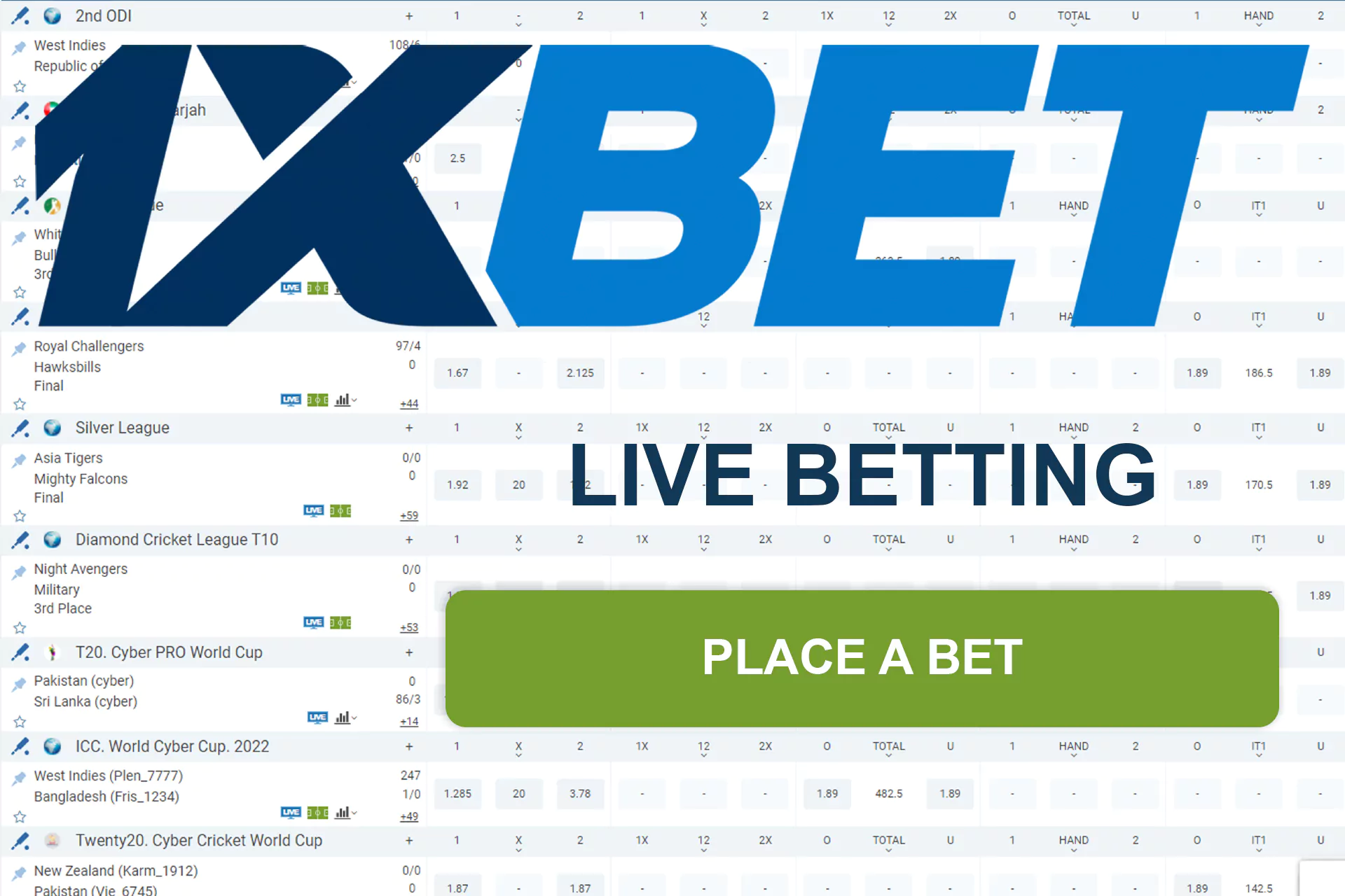 Live betting is an exciting possibility to place bets during the match.