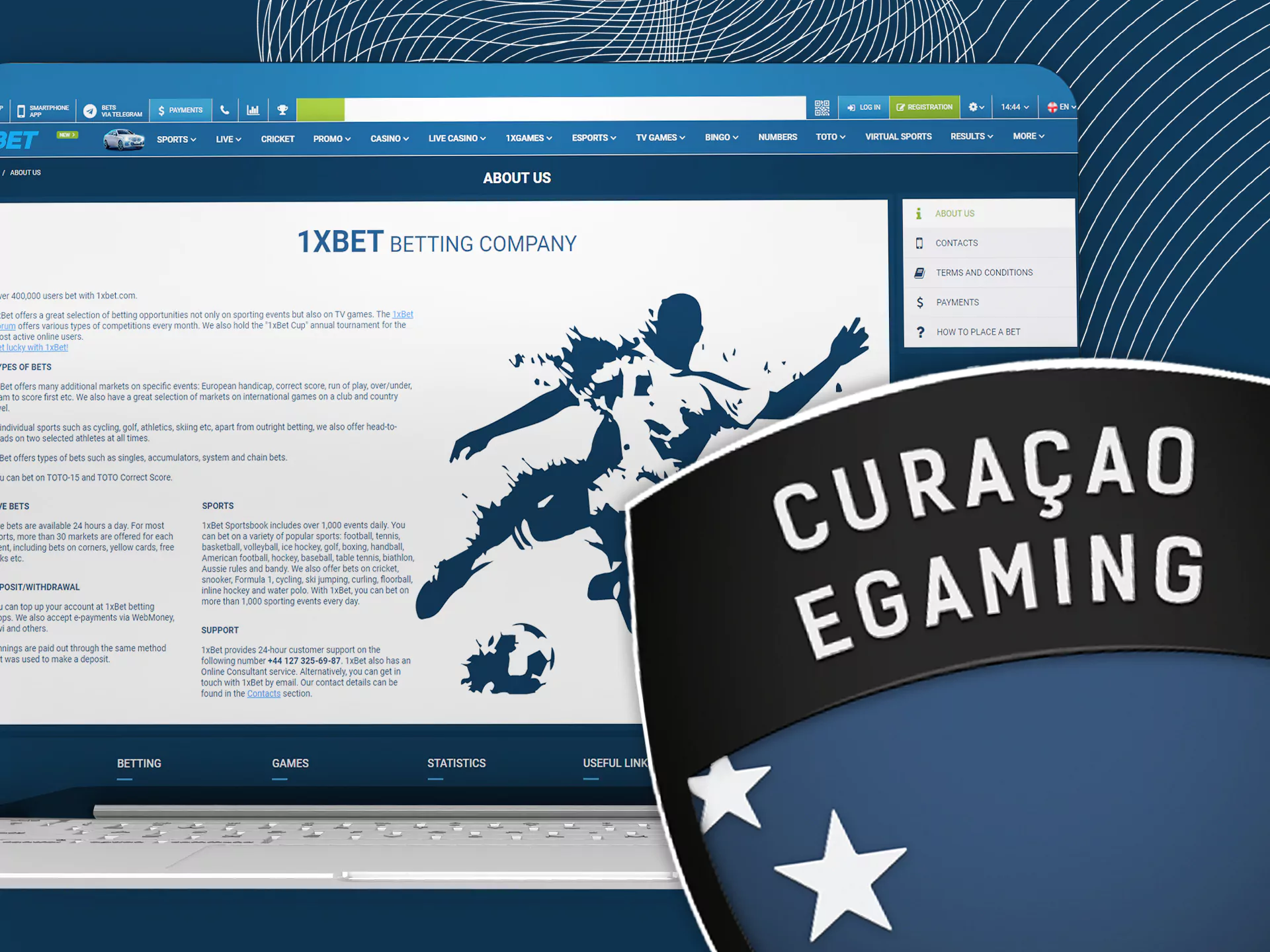 1xBet is a secure bookmaker and casino site that was verified by Curacao Egaming.