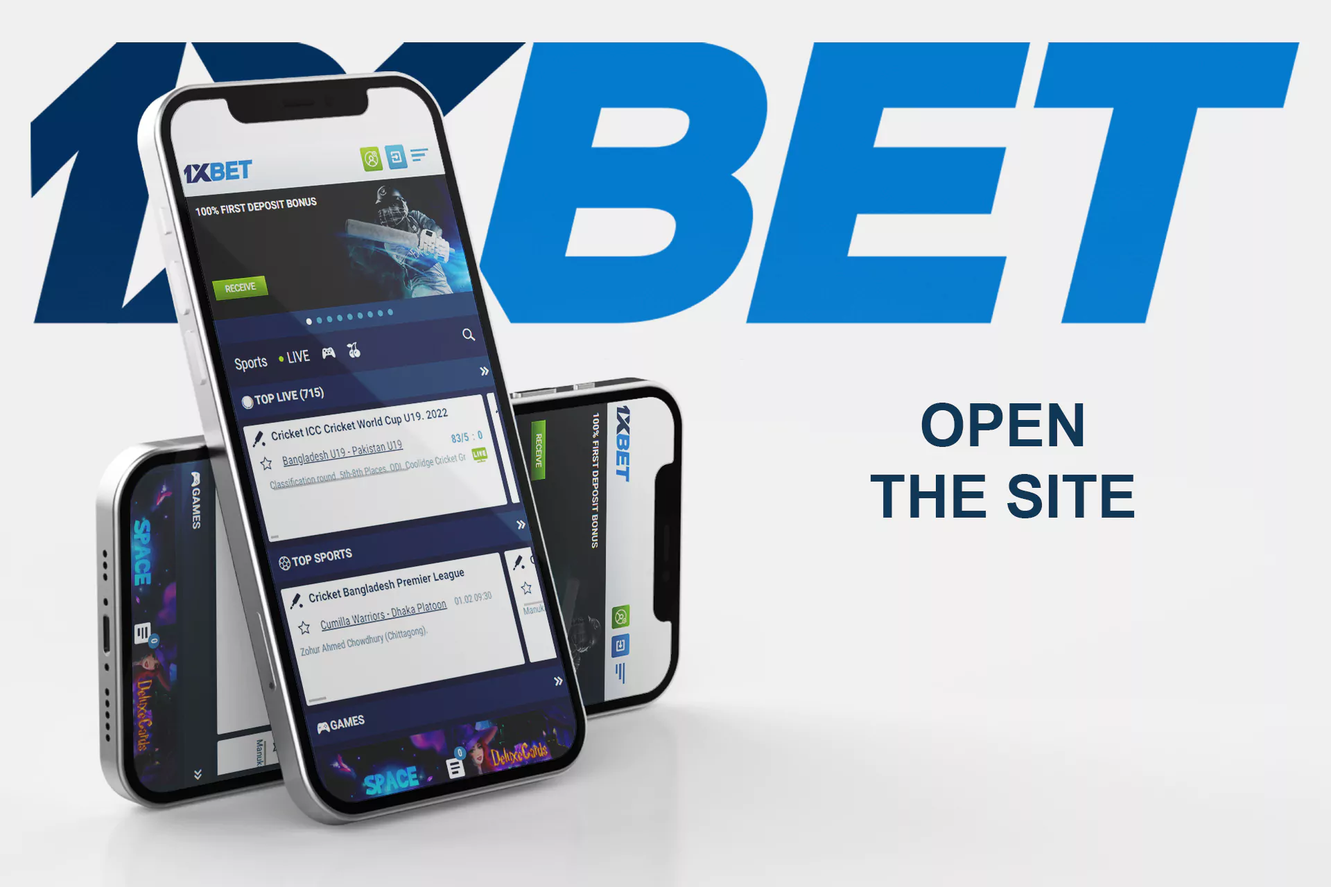 Open a browser on your device and go to the official website of 1xBet.