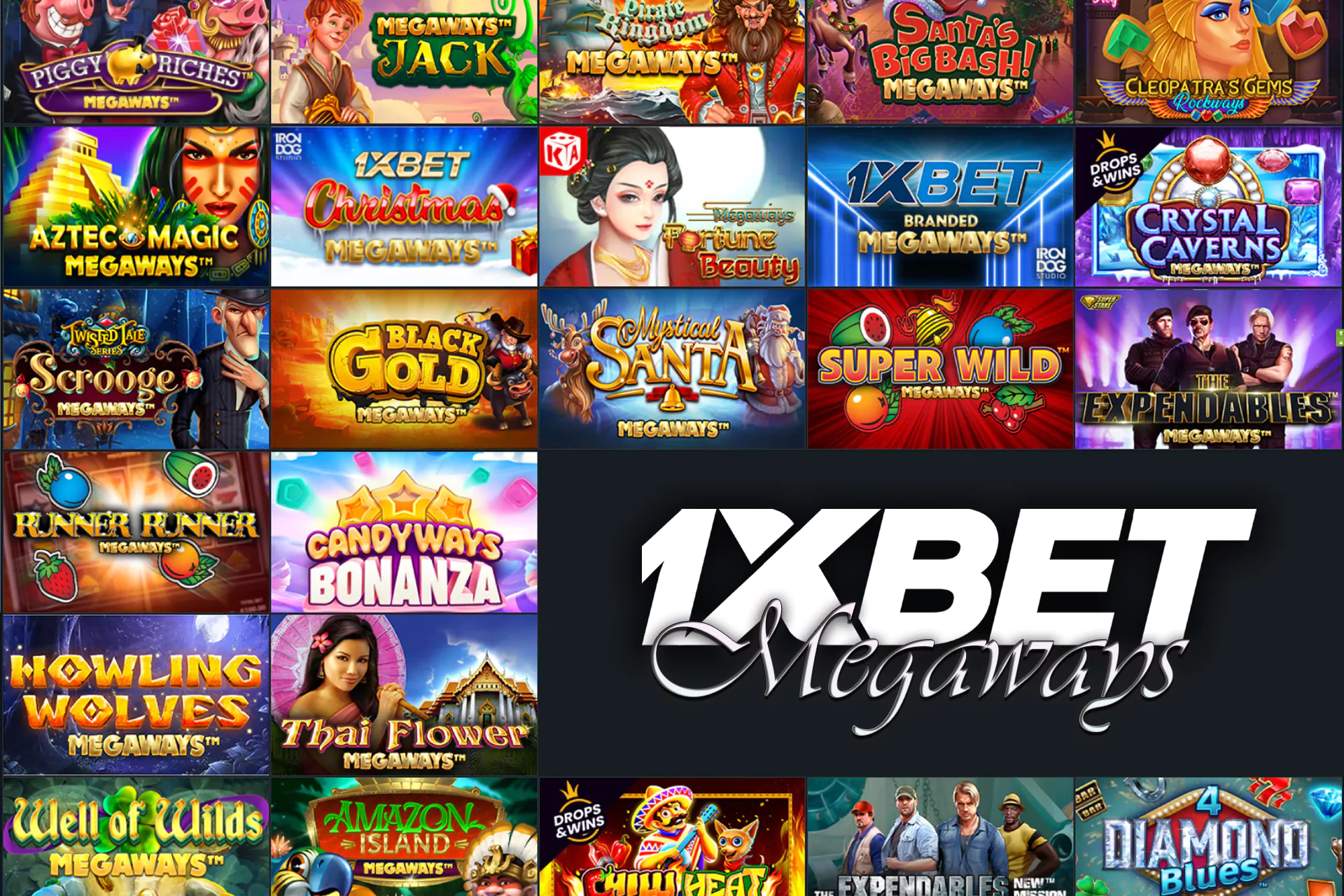 Megaways is one more collection of slots games at 1xBet.