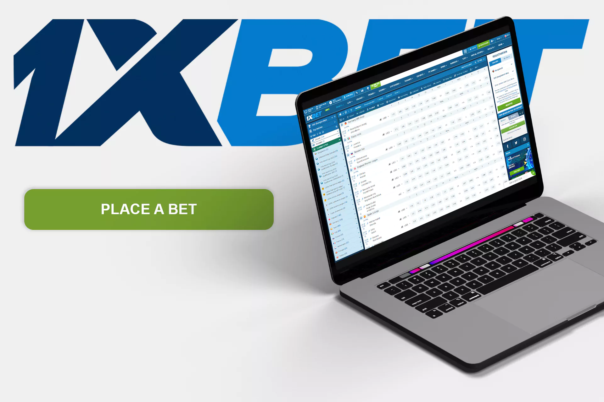 Only registered users can place bets at the 1xBet website or in its app.