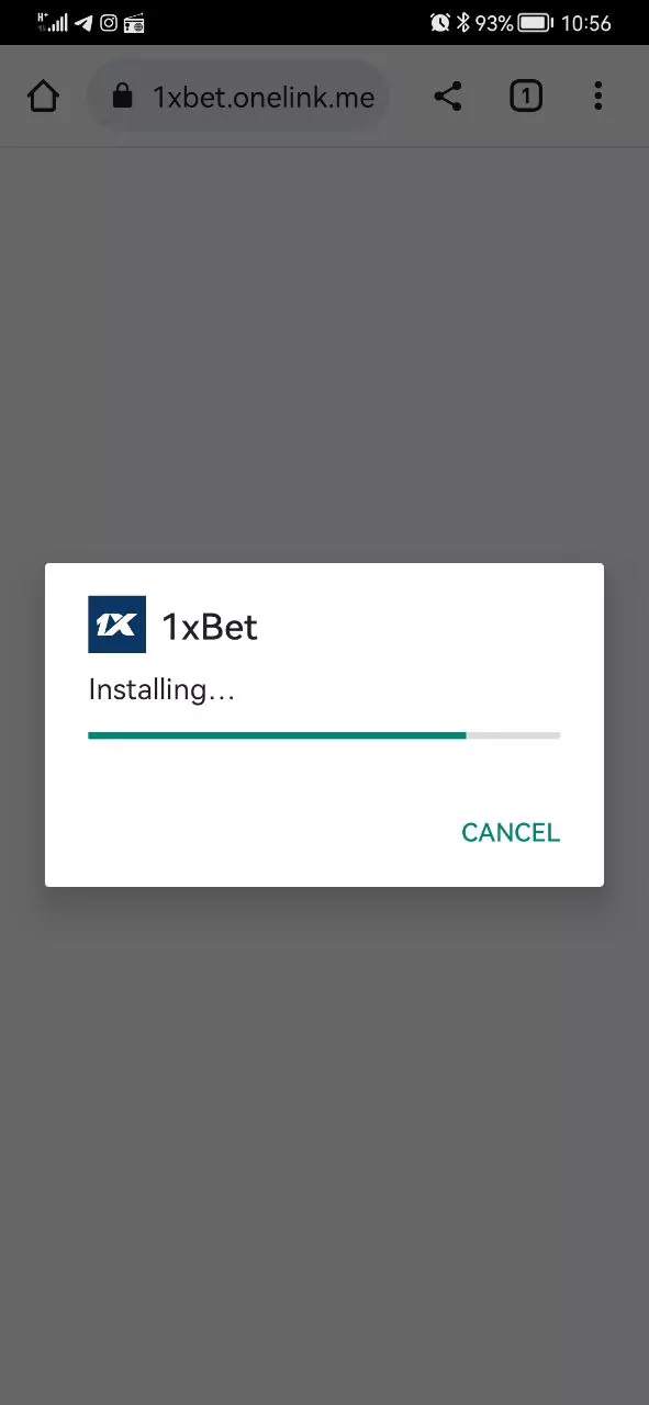 Install the 1xBet app on your smartphone.
