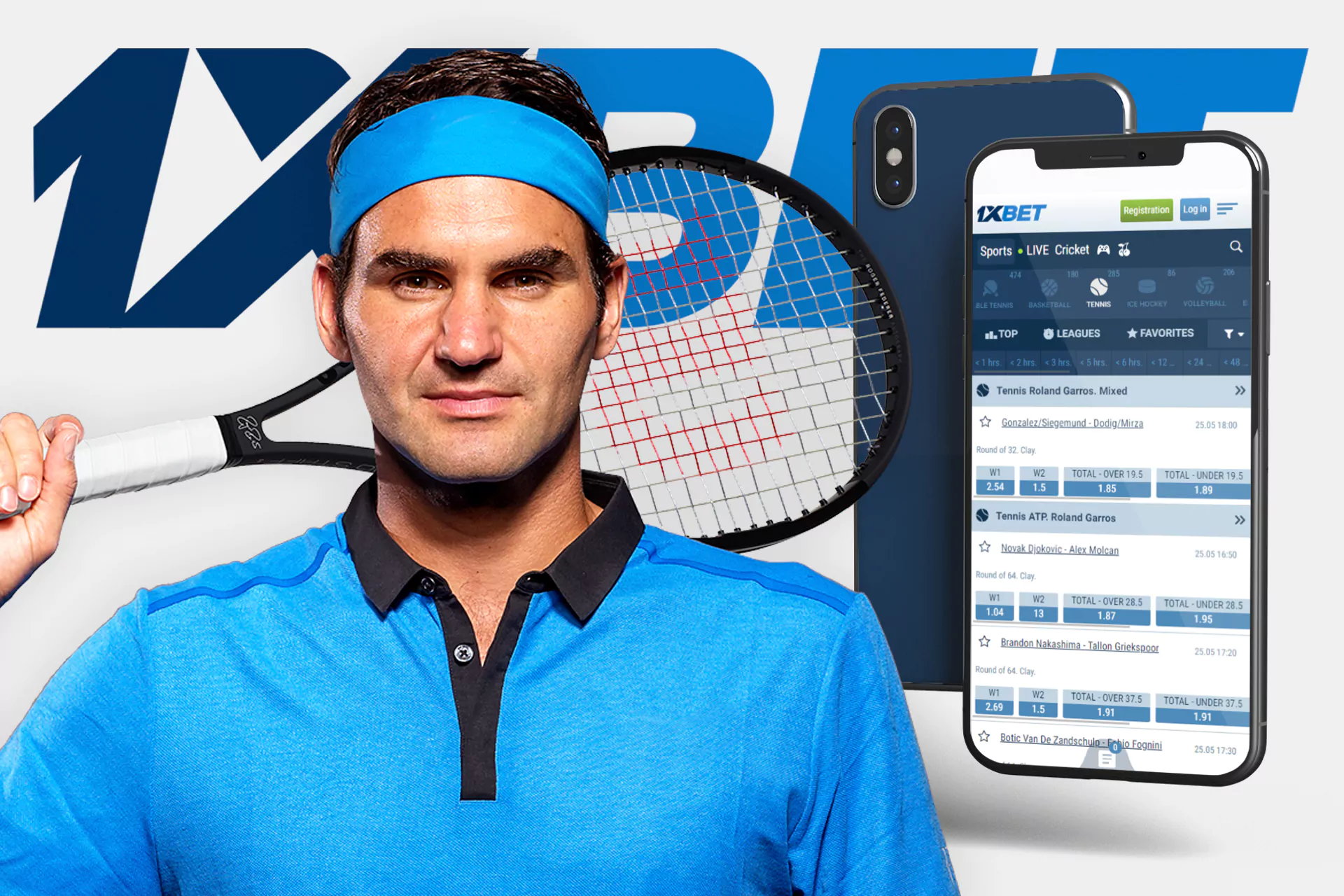 Install the app to place bets on tennis.