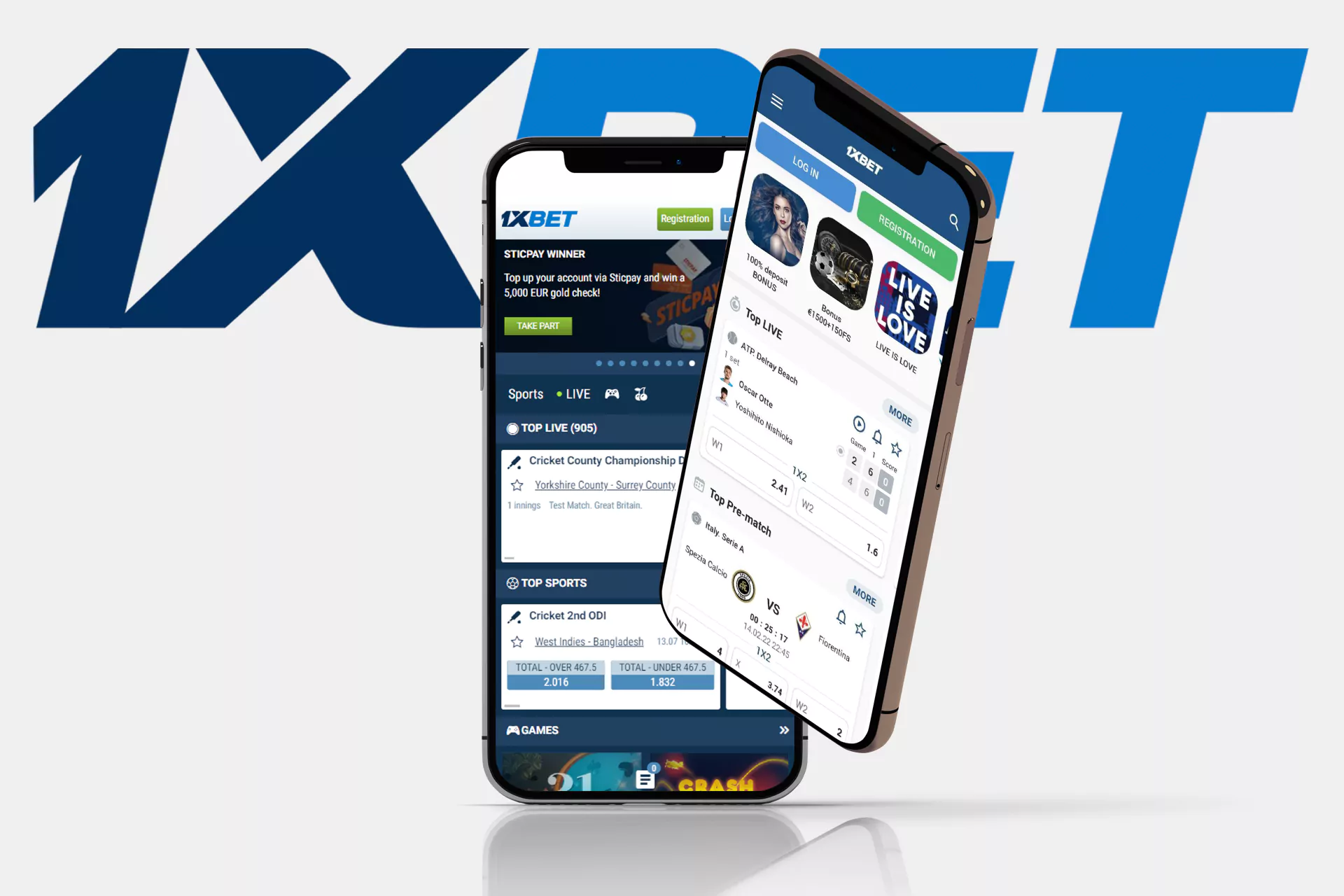 From a smartphone, you can place bets from both a browser or the 1xBet app.