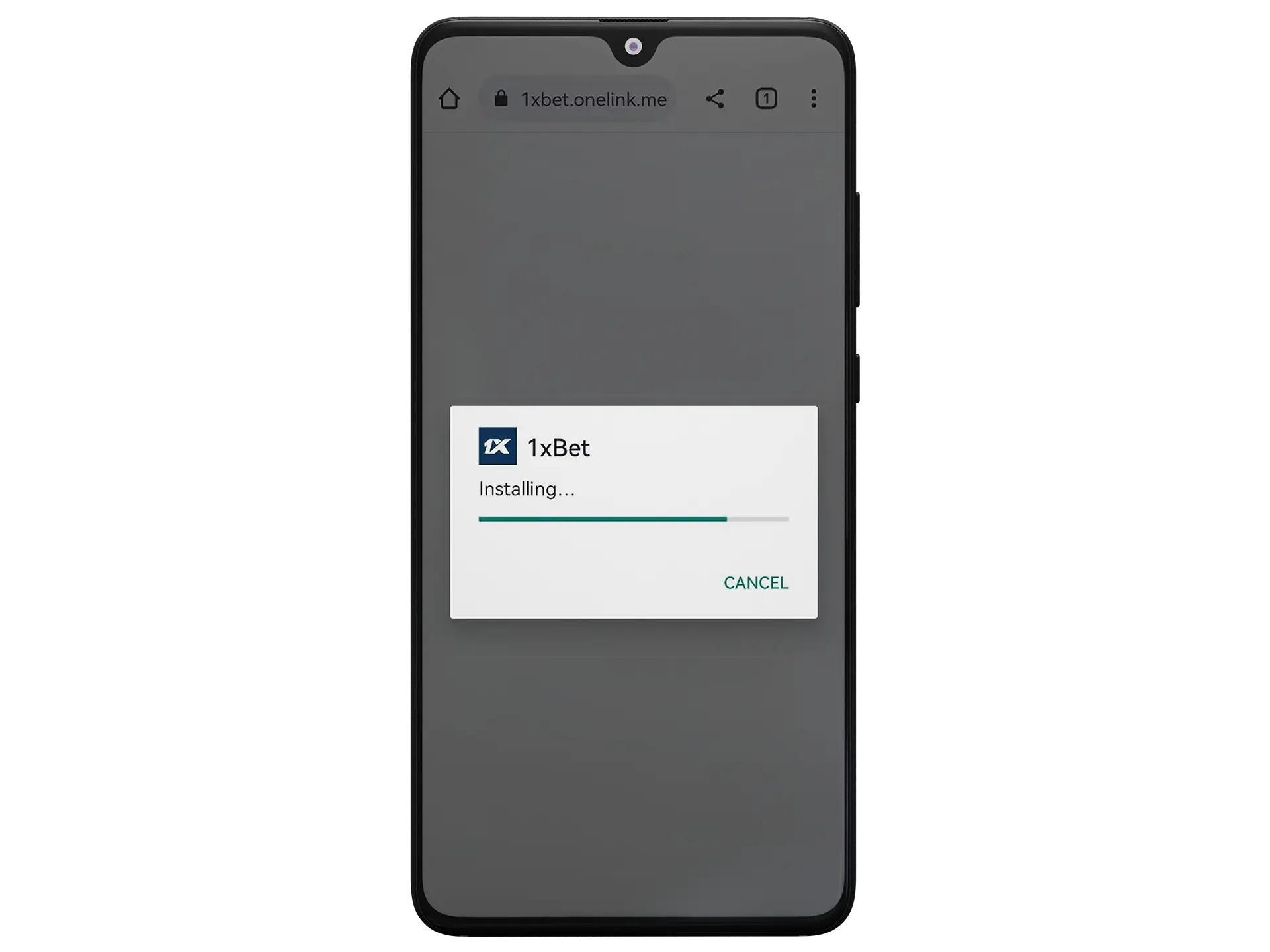 Install the 1xBet app on your smartphone.