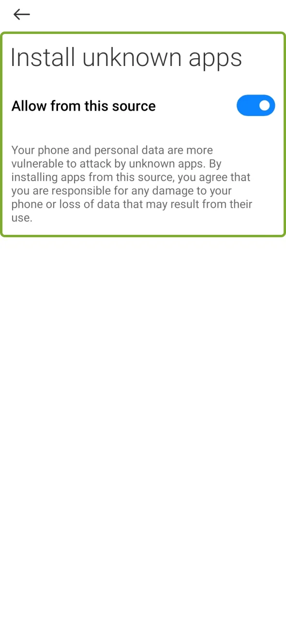 Enable installation from unknown sources in settings to download 1xBet app.
