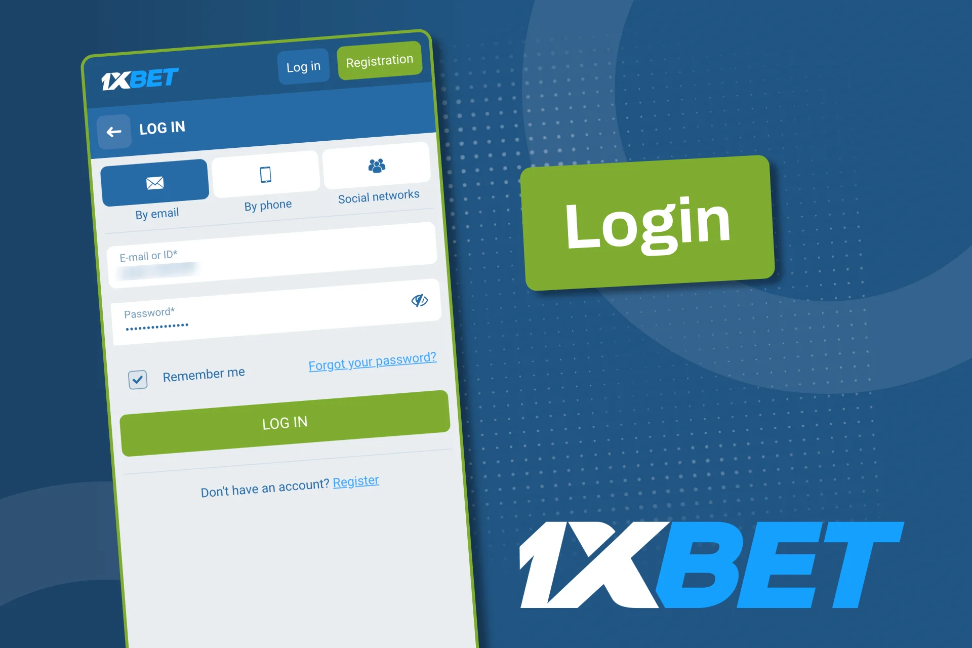 Log in to your 1xBet account quickly using the app.