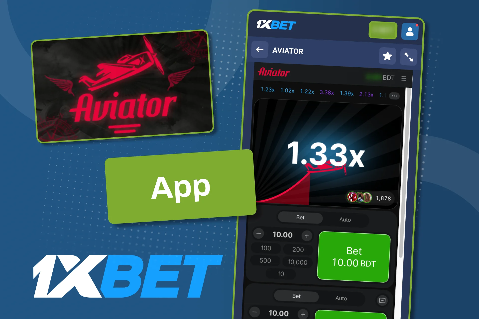 Download 1xBet Aviator app and play anytime.
