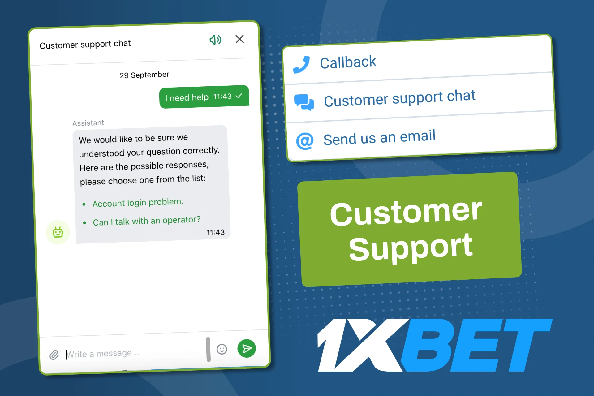 Get help from 1xBet customer service for login or technical issues anytime.