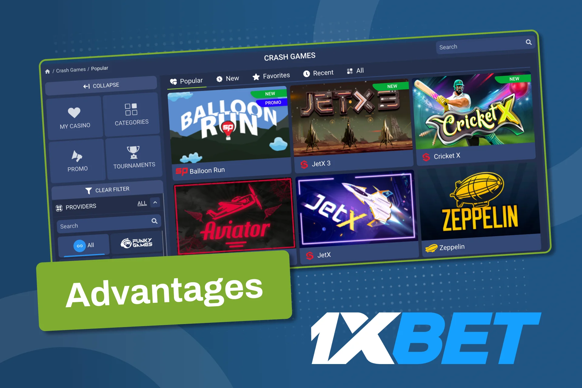 Enjoy fast and simple crash games with 1xBet website or app.
