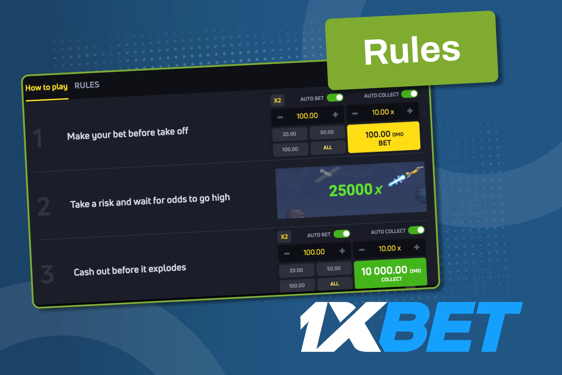 Learn JetX rules at 1xBet and start playing.