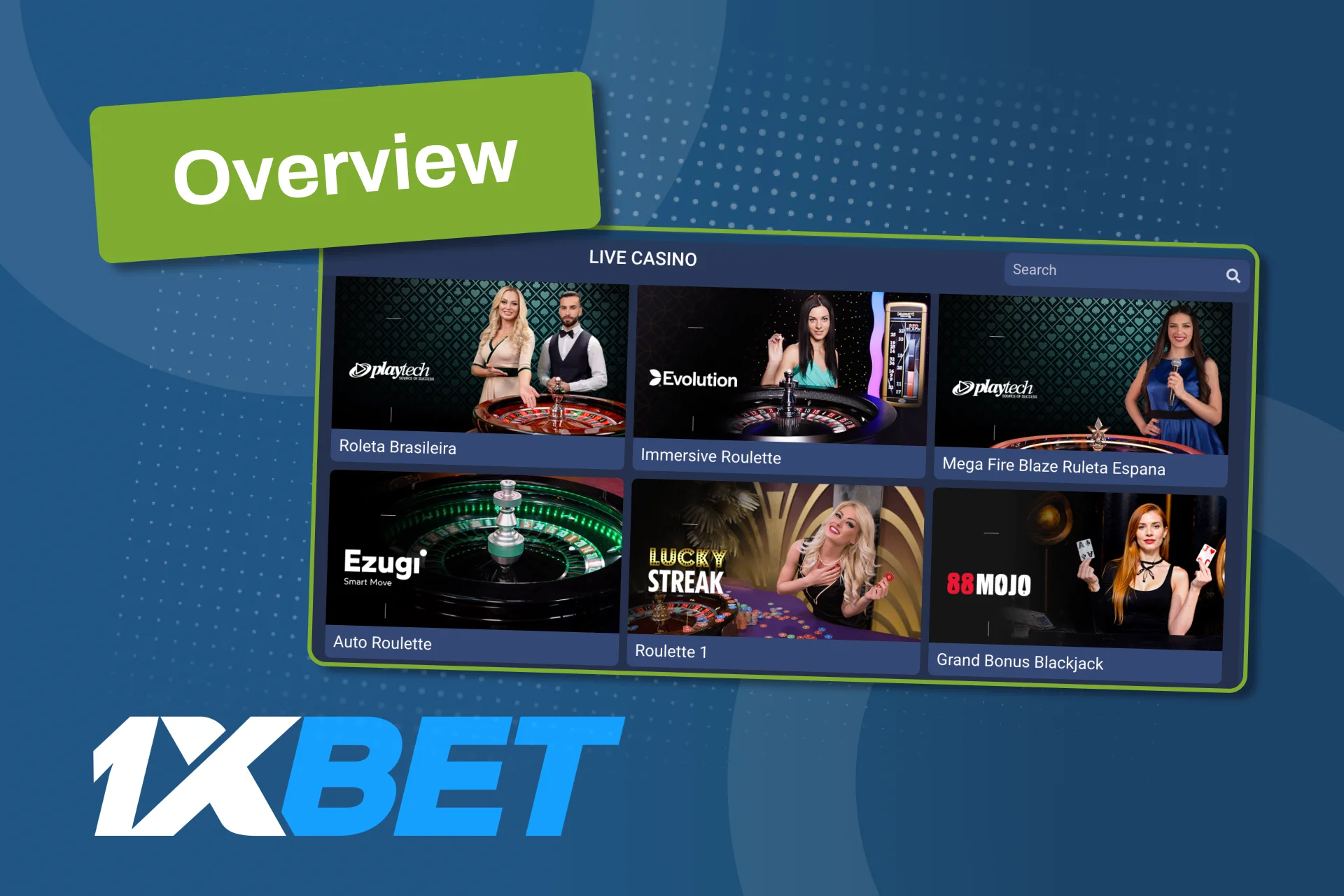 Join 1xBet and enjoy Blackjack, Roulette, Baccarat, Andar Bahar, and Teen Patti.