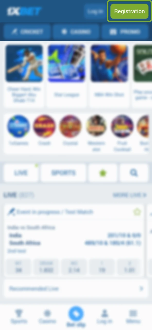 Hit the Registration button at 1xBet and pick any sign-up option you prefer.