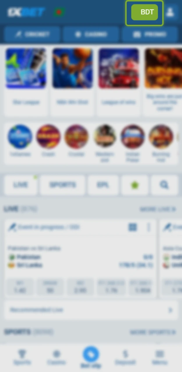 Navigate to the deposit section within your 1xBet profile to begin funding your account.