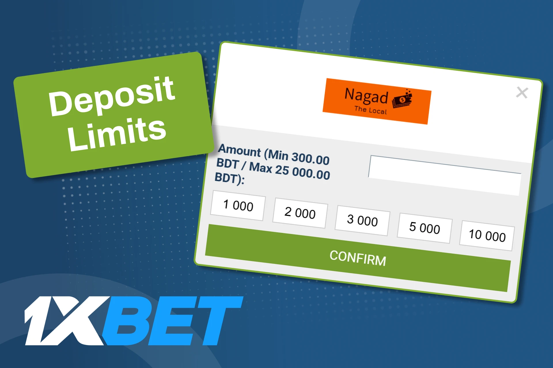 Check the maximum deposit limits before funding your account on 1xBet.