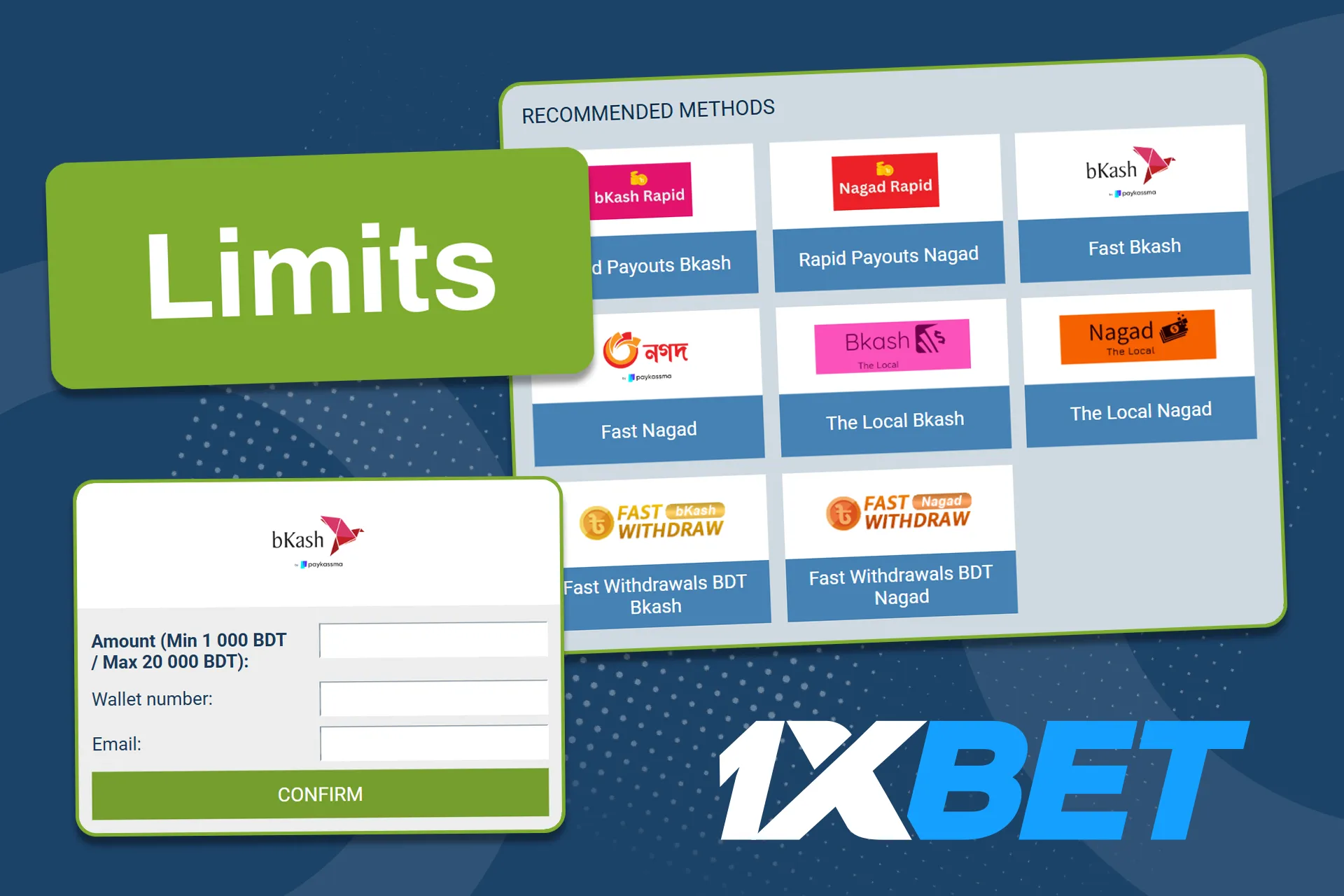 Find out about withdrawal limits at 1xBet.