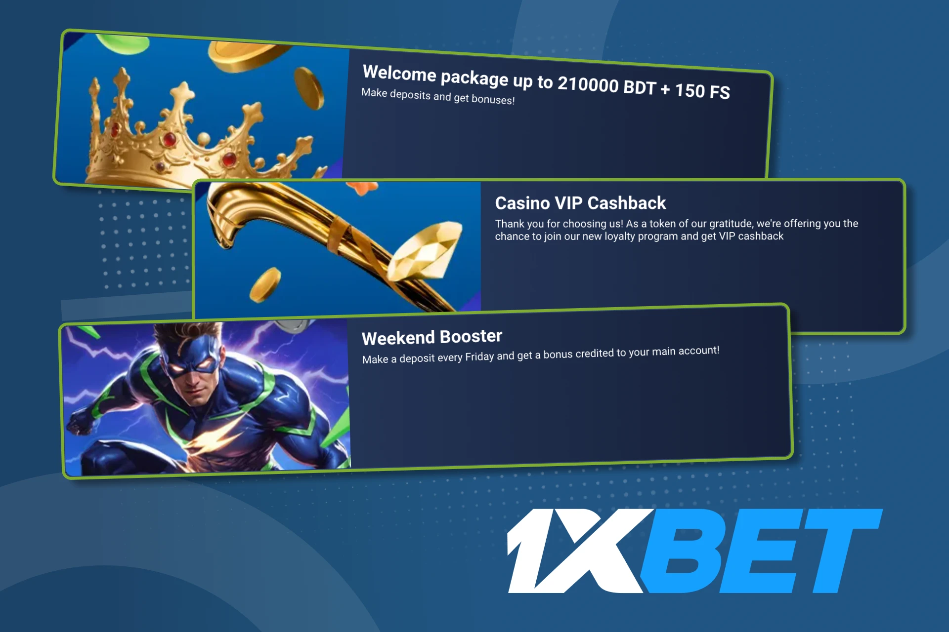 Increase your casino winnings with 1xBet generous bonuses.