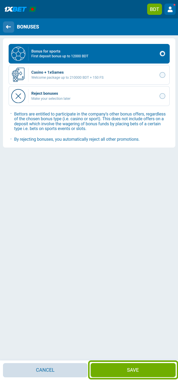 Allow promotions to enjoy exclusive betting offers on 1xBet.