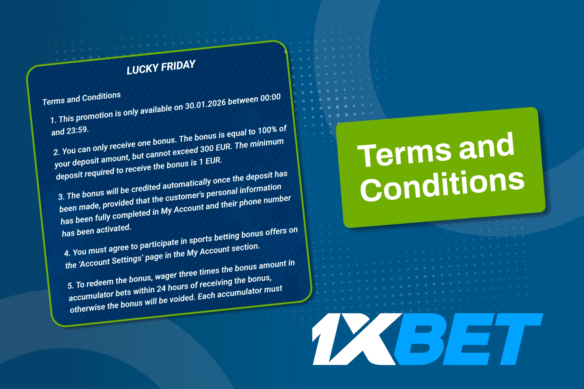 Check Friday bonus terms and unlock fair play with 1xBet.