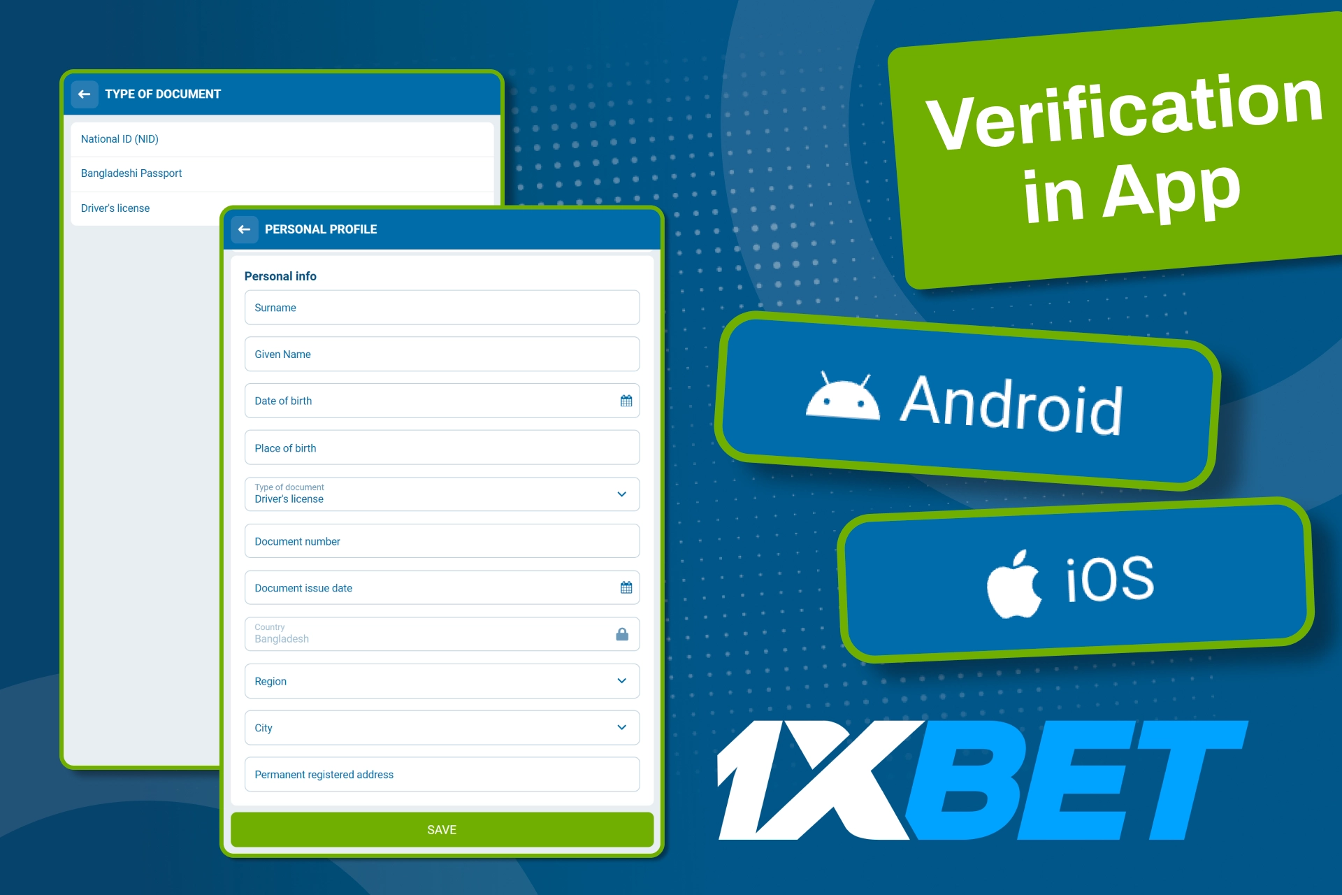 Enjoy faster verification by using the official 1xBet app.