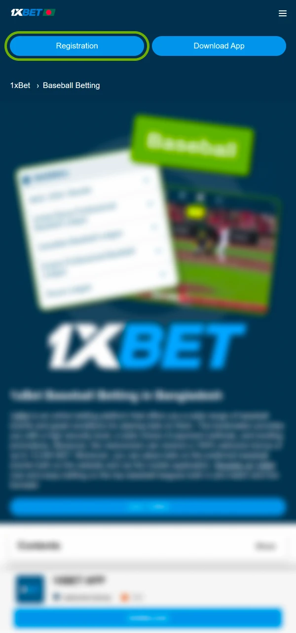 Click to register at 1xBet and enjoy fast access to online baseball betting.