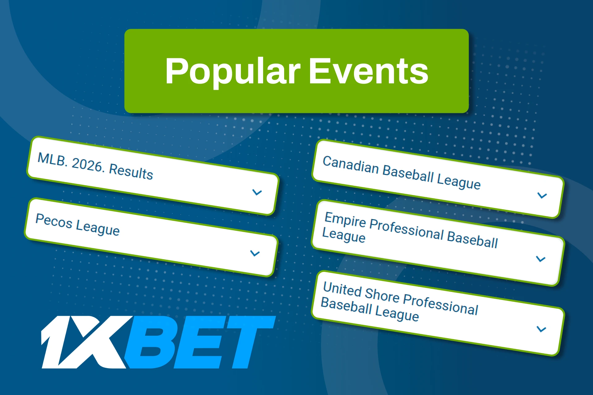 Bet on popular baseball leagues at 1xBet and enjoy access to top events in pre match and live formats.