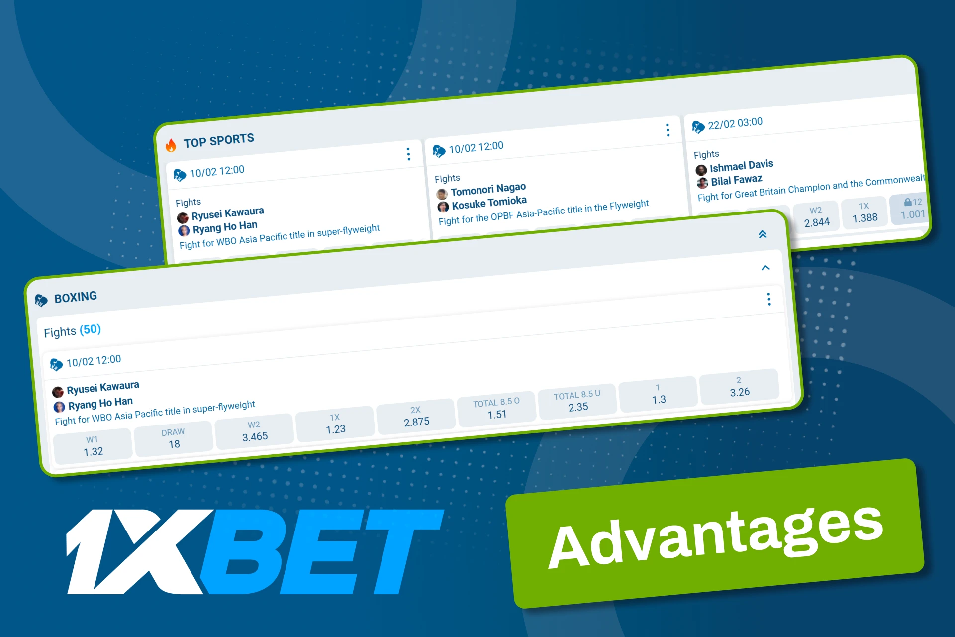 উদার বোনাস এবং বক্সিং বেটিং মার্কেটের বিস্তৃত পরিসর উপভোগ করতে 1xBet-এ যোগ দিন।