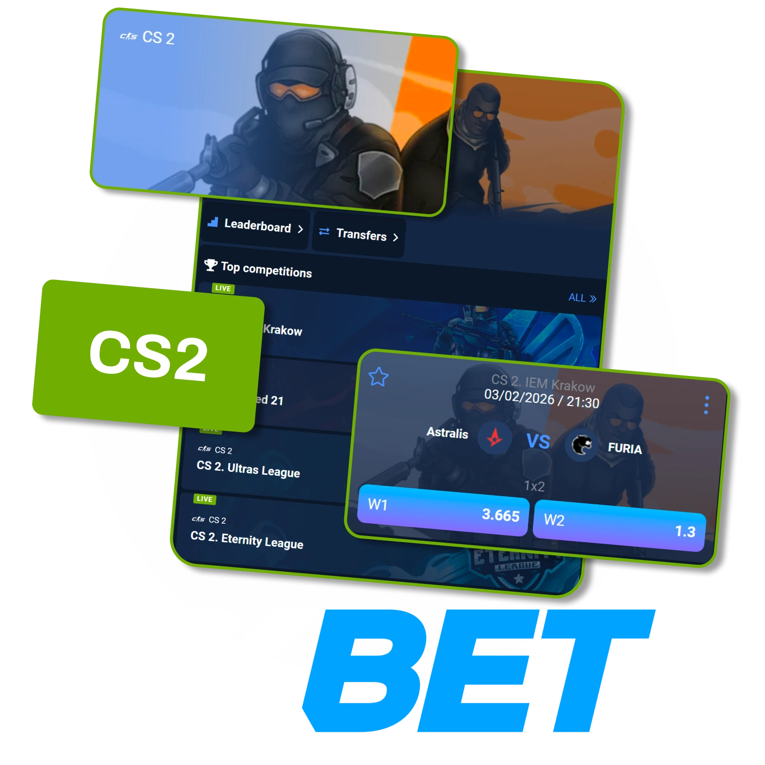 Enjoy live CS action and clear betting markets on 1xBet.