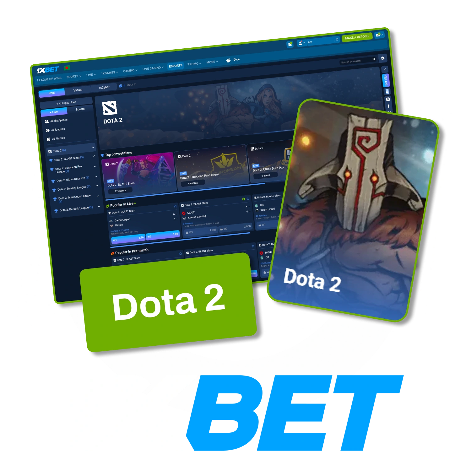 Explore Dota matches and place smart bets on 1xBet.