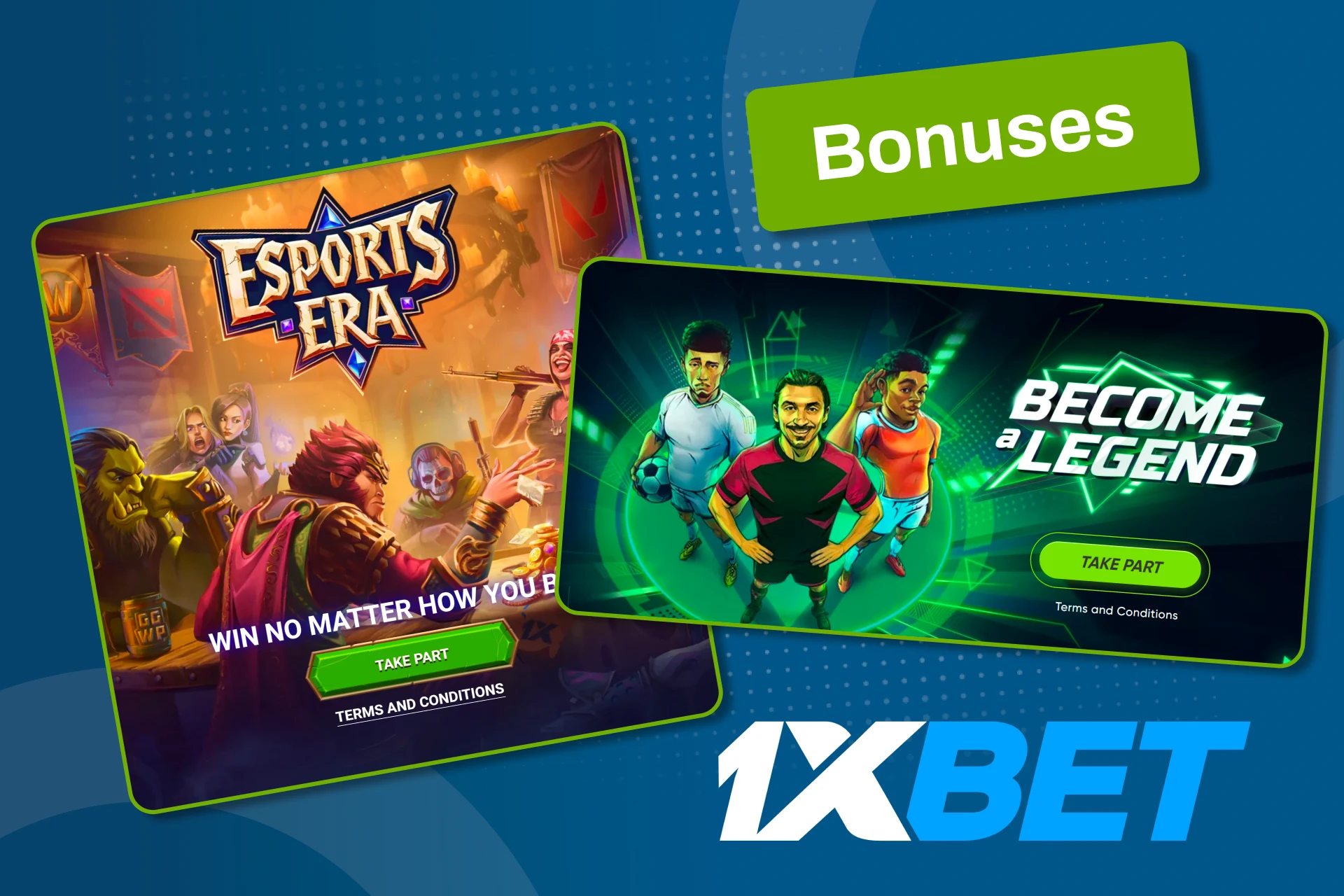 Take part in esports promotions and get extra value on 1xBet.