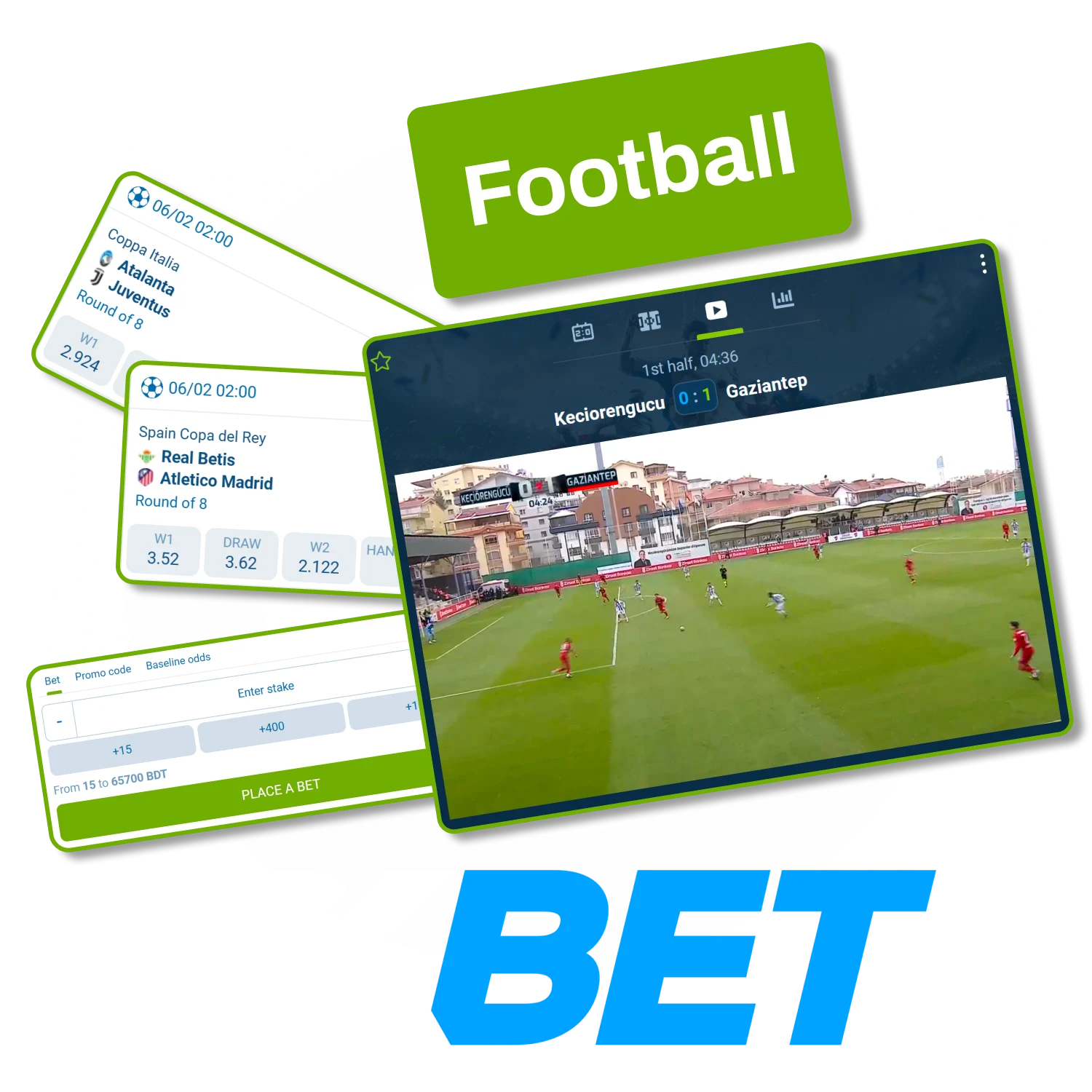 1xBet এর সাথে ওয়েব এবং অ্যাপে সম্পূর্ণ ফুটবল বেটিং অ্যাক্সেস উপভোগ করুন।