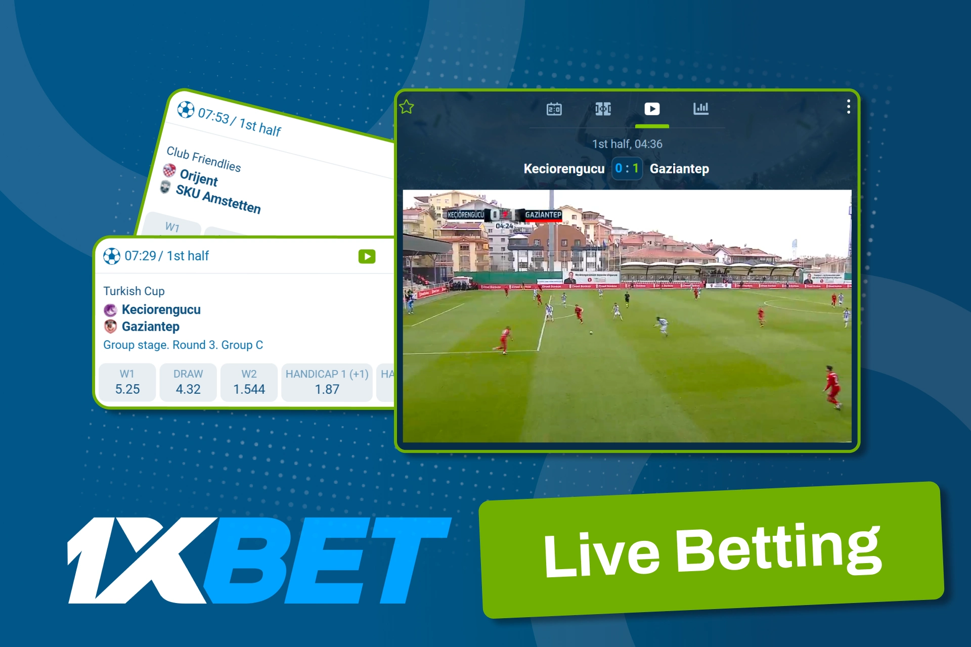 লাইভ ফুটবল ম্যাচগুলিতে বাজি ধরুন এবং 1xBet এর সাথে তাত্ক্ষণিকভাবে প্রতিক্রিয়া জানান৷।