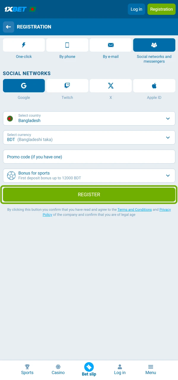 1xBet এ সাইন আপ করুন এবং একটি সাধারণ রেজিস্ট্রেশন প্রক্রিয়ার মাধ্যমে কাবাডি বেটিং অ্যাক্সেস করুন।