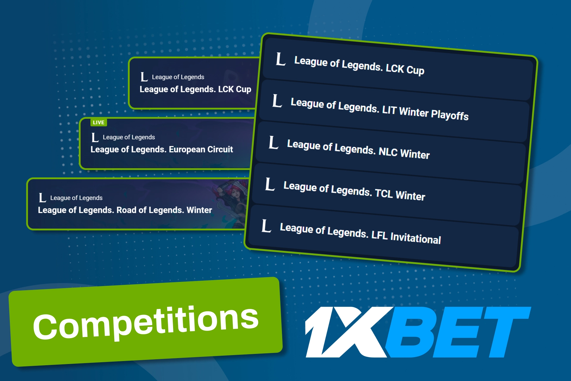 Support your favorite teams and bet on League of Legends with 1xBet.