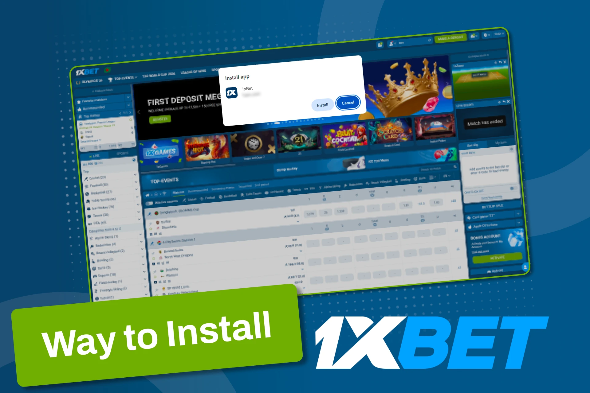 Set up the 1xBet PC client and get instant access to sports betting on your computer.