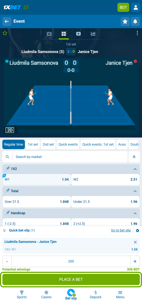 Place your first bet easily and start playing on 1xBet.